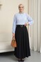 Kayık Yaka Lace-Like Knit Knitwear Sweater - Baby Blue - 3