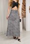 Elastic High Waist Transitional Satin Maxi Skirt, Stylish Model of Leopard Printed Pieces - 3