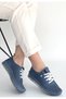 Otja Blue Leather Laser Lace-Up Sports Shoes - 2