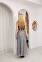 Elastic High Waist Transitional Satin Maxi Skirt, Stylish Model of Leopard Printed Pieces - 5