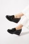 Vegemes Feta Yan Buckled Genuine Leather Women's Shoes Black Patent Leather