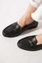 Jesabal Buckled Leofer Genuine Leather Women's Shoes Black Skin - 4