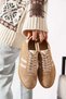 Kalecer Double Stripe Genuine Leather Women's Sports Shoes Mink Suede