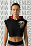 Eagle Printed Zero Sleeve Hooded Sports Women's Crop Top