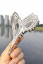 Silver Color Stone Flower Figured Metal Hairpin - 7