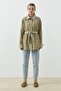 Duovera Short Trench Coat Green-Beige - 4
