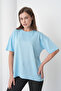Acacia Women's 100% Cotton Blue Basic Round Neck T-Shirt - 7