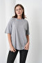 Acacia Women's 100% Cotton Gray Basic Round Neck T-Shirt - 7