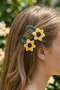 Set of 2 Hand Knitted Sunflower Daisy Figured Snap Buckles - Yellow Daisy Sunflower Knitted Buckle - 5