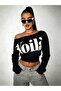 Women's Voila Printed Cropped Boat Neck Sweatshirt - 3