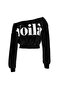 Women's Voila Printed Cropped Boat Neck Sweatshirt - 6