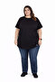 Women's Black Plus Size T-Shirt, Pack of Cotton - 3