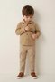 Car Embroidered Baby Boy Shirt Corded Fabric Velvet - 100% Cotton Beige - 2