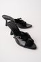 Women's Black Heeled Sandals 7 cm Stylish Daily Evening Dress Summer Slippers 63 - 2