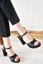Pari Cross Weft Platform Women's Shoes Black Satin