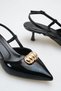 Women's high heel shoes - 5 cm Stiletto Heel pointed toe women's stiletto shoes patent leather black - 6