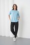 Women's Blue-Black Cotton Pack Crew Neck T-Shirt Pocketed Jogger Pants Top and Bottom Set - 3