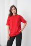 Women's Red-Black Cotton Pack Crew Neck T-Shirt Pocketed Jogger Pants Top and Bottom Set - 5