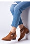Vera Women's Suede Shoes Buckled Ankle Strap Back Zipper Daily Comfortable Short Heeled Boots - 4