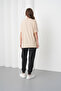 Women's Beige-Black Cotton Pack Crew Neck Sweater Pocketed Jogger Pants Top and Bottom Set - 8