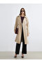 Lcw Everyday Beige Double-Breasted Collar Women's Trench Coat