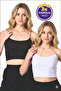 Women's Padded Cord Strap C Cropped Bustier Economic Pack of 2