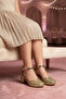 Broken Glass Patterned Elegant Heeled Children's Evening Dress Shoes