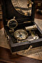 Vintage Nautical Navigation Set with Wooden Box – Brass Compass & Sundial Design 12X6 cm - 2