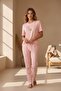 Women's Short Sleeve Stretch Fabric Pajama Set Salmon