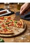 Wooden Strappy Steel Blade Pizza Cutter Pizza Roulette 1 Piece - 3