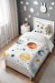 Colorful Planets Patterned Single Baby Kids Bedding Set - 3