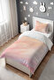 Pastel Heart Clouds Patterned Single Baby Kids Bedding Set - 3