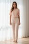 Women's Short Sleeve Stretch Fabric Pajama Set Powder - 5