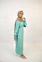 Sati - Enchanting no sheer maxi dress with front wrapped belt and pleated sleeves - Neon Green - 4