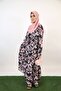Zahri - Sublime floral Chiffon fully lined Maxi dress with diagonal cut hem and paired belt - 7