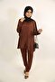Malika- Chic Modest Two Piece Co Ord set with side button overlap detailing- Mocha Brown - 4