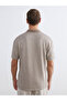 Brown Polo Neck Men's T-Shirt from Plus-Store - 4