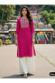 Pink Embroidered Kurti with Plazzo Set - HRT5969 | Pink