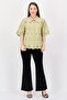 Women Spread Collar Short Sleeve Embroidered Shirt, Sage - 2