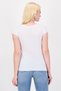 Women Round Neck Cap Sleeve Graphic Print T-shirt, White - 3