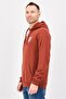 Men Brand Logo Long Sleeve Hoodie, Burnt Orange - 2