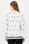 Women Tie Neck Long Sleeve Embroidered Blouse, White - 3