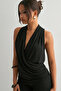 Double-Breasted Yaka Ruched Stretchy Sandy Blouse - 2