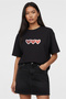 Oversized T-Pastel Hearts Printed 100% Cotton T-Shirt Comfortable Fit