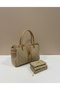 Women's Luxury Handbag & Shoulder Bag Gold Detailed Special Design Bag and Compatible Wallet 22X28 cm - 3