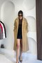 Sleeve Cuff Detail Long Melton Coat - Camel Camel - 3