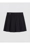 Lcw Kids Black Pleated Girls Gabardine Shorts Skirt - 2