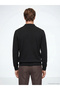 Anthracite Polo Collar Diamond Patterned Men's Knitwear Cardigan - 4