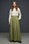 Plank Beli Elasticated Side Pocketed Piece Long Skirt & Women's Skirt - Khaki Green