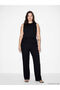 Lcwaikiki Classic Black Women's Elastic Waist Textured Trousers - 2